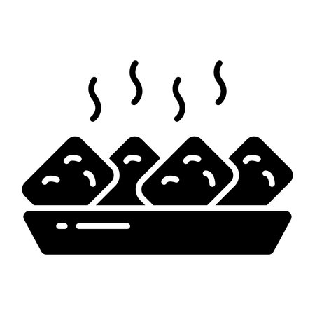 A solid design icon of nuggets trayのイラスト素材