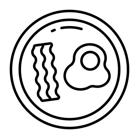 Conceptual linear design icon of breakfastのイラスト素材