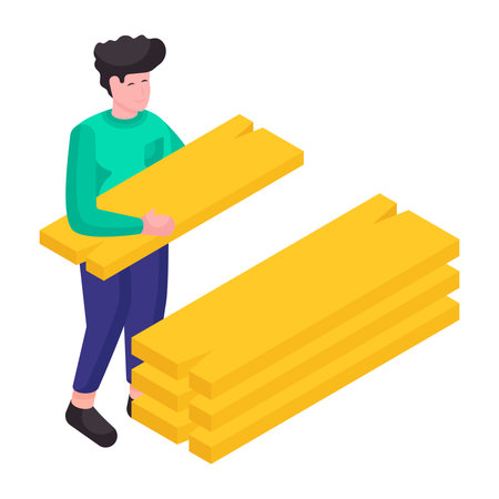 A unique design illustration of wood planksのイラスト素材