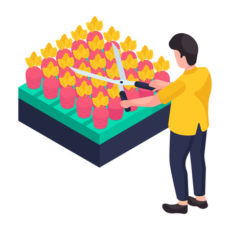 Modern design illustration of plant cuttingのイラスト素材