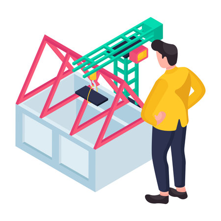 Editable design illustration of building constructionのイラスト素材