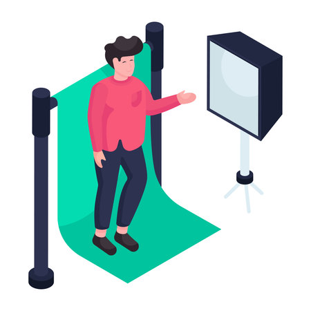 Conceptual isometric design illustration of video shootingのイラスト素材