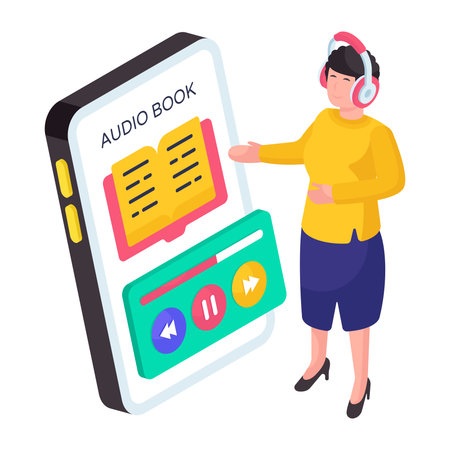 Creative design illustration of audiobookのイラスト素材