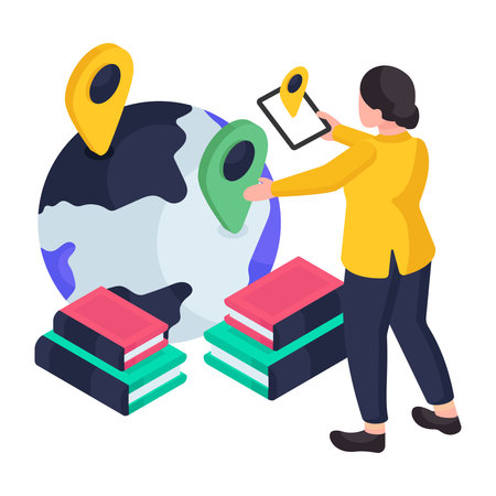 Unique design illustration of global locationのイラスト素材