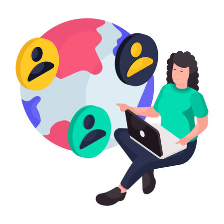 Editable design illustration of global connectionのイラスト素材