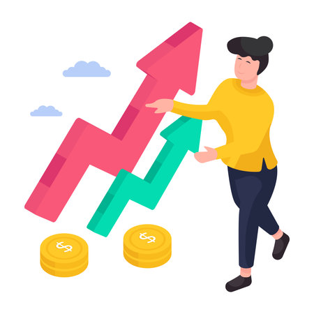 An illustration design of financial growthのイラスト素材