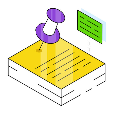 Modern design icon of pushpin documentのイラスト素材