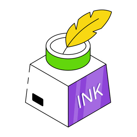 Editable design icon of inkpotのイラスト素材