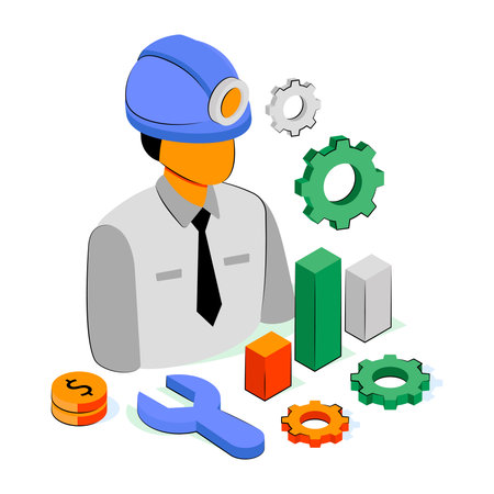 A colored design illustration of business managerのイラスト素材