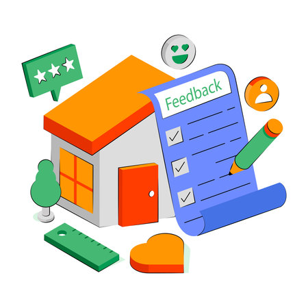 Modern design illustration of feedback formのイラスト素材