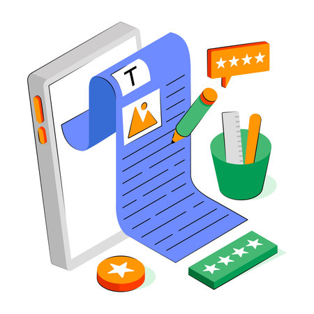 Trendy design illustration of article writingのイラスト素材