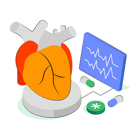 A unique design illustration of ecg monitor, ekg vectorのイラスト素材