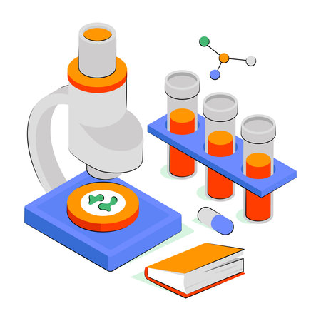 A isometric design illustration of lab research concept vectorのイラスト素材