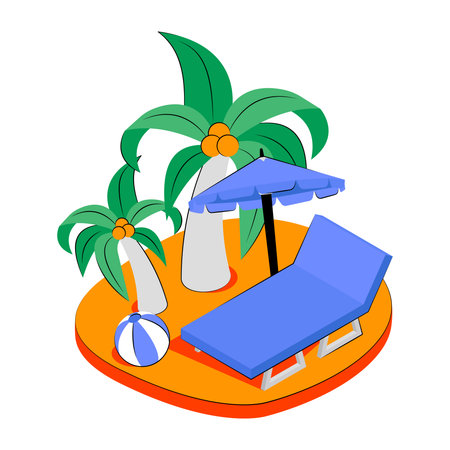 Modern design illustration of taking sunbathのイラスト素材
