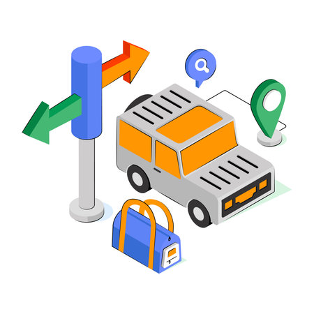 Creative design illustration of vehicle locationのイラスト素材
