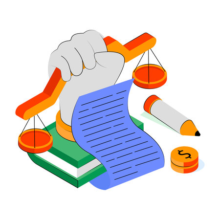 Editable design illustration of legal documentのイラスト素材