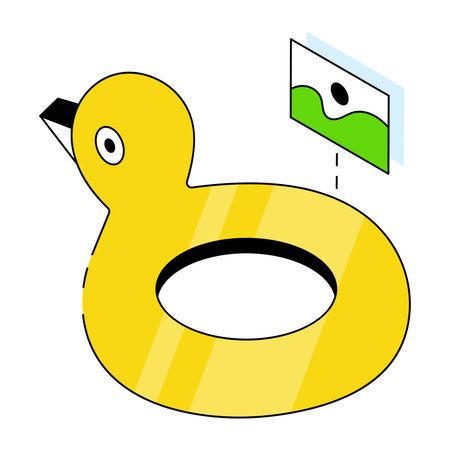 A creative design icon of rubber duck pool