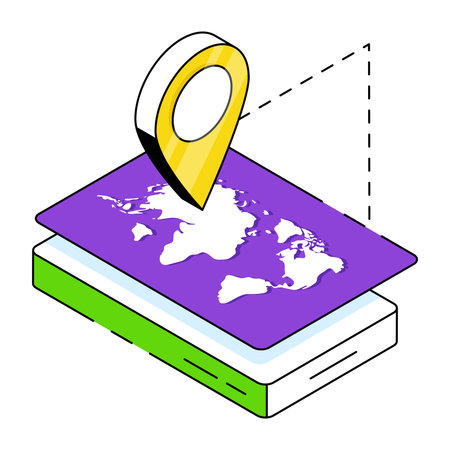 Modern design icon of mobile mapのイラスト素材