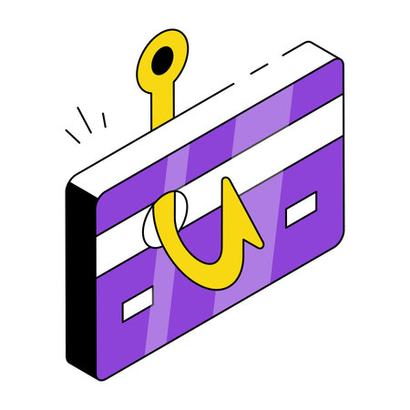 Conceptual isometric design icon of card Phishingのイラスト素材