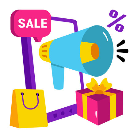 Trendy vector design of mobile shopping promotionのイラスト素材