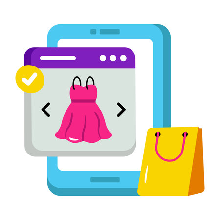 Modern design icon of buy frock onlineのイラスト素材