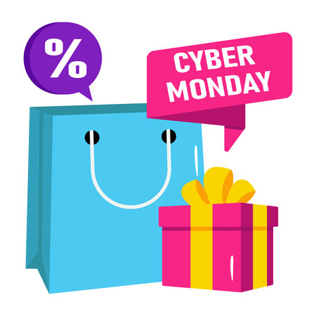 A trendy design icon of cyber monday saleのイラスト素材