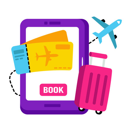 A unique design icon of mobile ticket bookingのイラスト素材