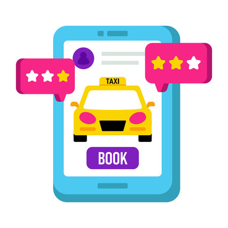 Cab booking application icon in flat designのイラスト素材