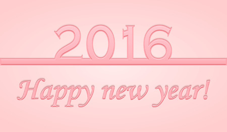 2016 Happy New Year  card template  pink designのイラスト素材