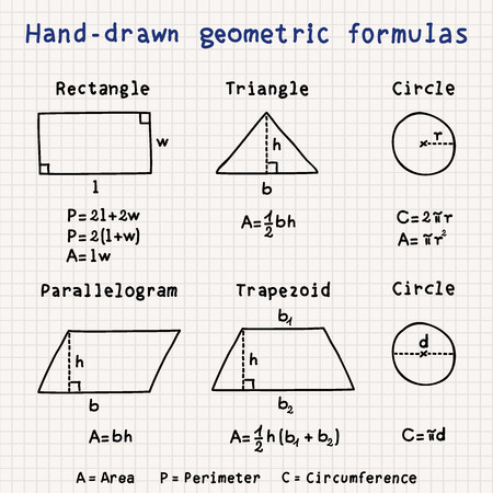 Hand-drawn geometric formulasのイラスト素材