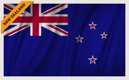 National flag of New Zealand - waving editionのイラスト素材