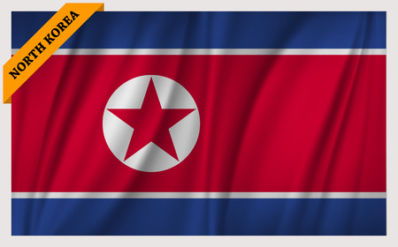 National flag of North Korea - waving editionのイラスト素材