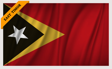 National flag of Democratic Republic of Timor-Leste - waving editionのイラスト素材