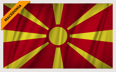 National flag of Macedonia - waving editionのイラスト素材