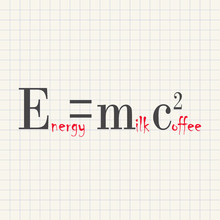 Energy is milk with coffee - funny inscription templateのイラスト素材