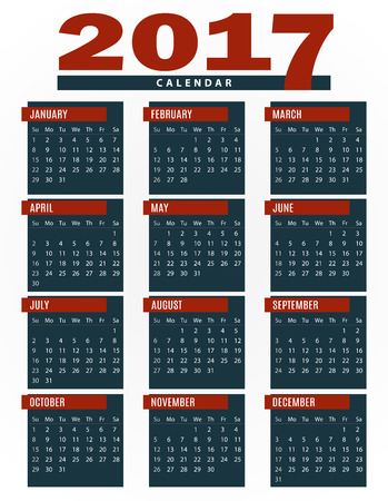 Simple 2017 calendar template for companies and private useのイラスト素材