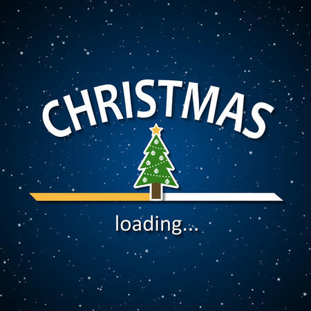 Christmas is loading - Christmas tree loading bar backgroundのイラスト素材