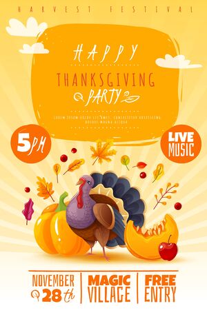 Thanksgiving day posterのイラスト素材