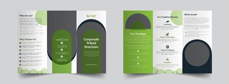 This a corporate green tri fold brochure design that are industrial, company basedのイラスト素材