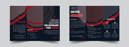 The Gym/Fitness vector editable layout of square format covers design templates for trifold brochure, flyer, magazine. Creative trendy style mockups, blue color trendy design backgrounds.のイラスト素材