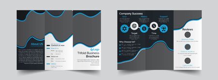 The creative corporate vector editable layout of square format covers design templates for trifold brochure, flyer, magazine. Creative trendy style mockups, blue color trendy design backgrounds.のイラスト素材