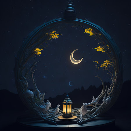 there is a lantern that is sitting on a tableの素材