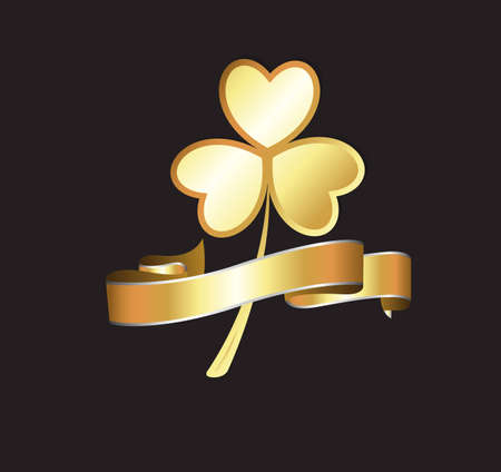 St  Patricks Day Golden Bannerのイラスト素材