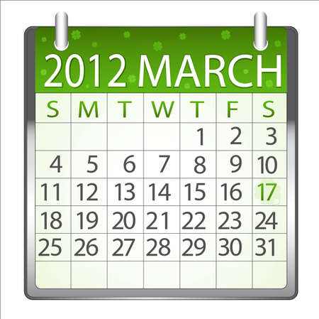 St  Patrick's Day Calendarのイラスト素材