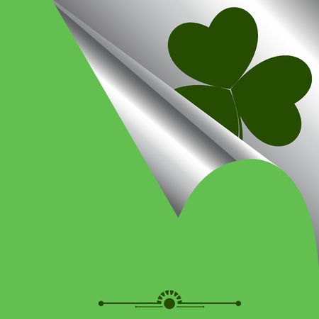 Curled Paper with Shamrock Backgroundのイラスト素材