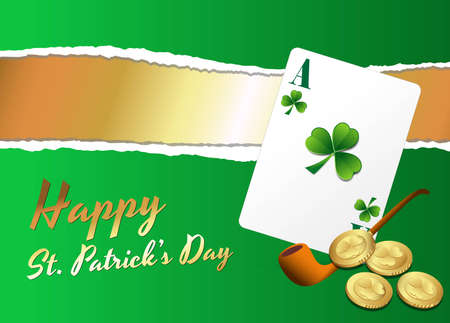Patrick's Day Background with Card and Coinsのイラスト素材
