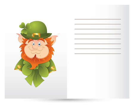 Leprechaun Isolated on White Cardのイラスト素材
