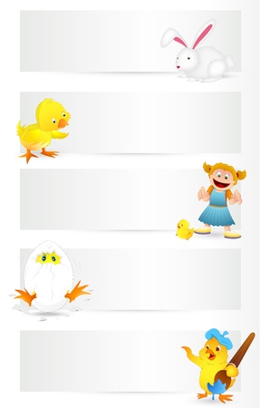 Happy Easter Bannersのイラスト素材