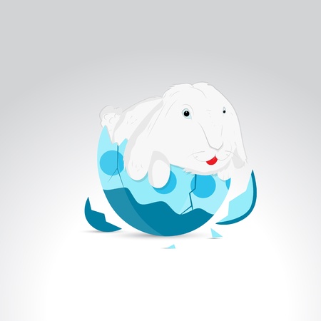 Illustration of Bunny in Egg Shellのイラスト素材