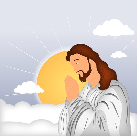 Praying Jesus Christのイラスト素材